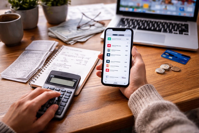 kontrola subskrypcji podczas analizy wydatków w aplikacji finansowej na smartfonie