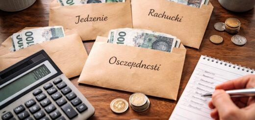 metoda kopertowa w praktyce podczas planowania domowego budżetu z gotówką i kopertami na stole